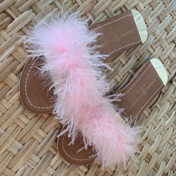 Fluffy Pink Sandals - Picture 2 of 3